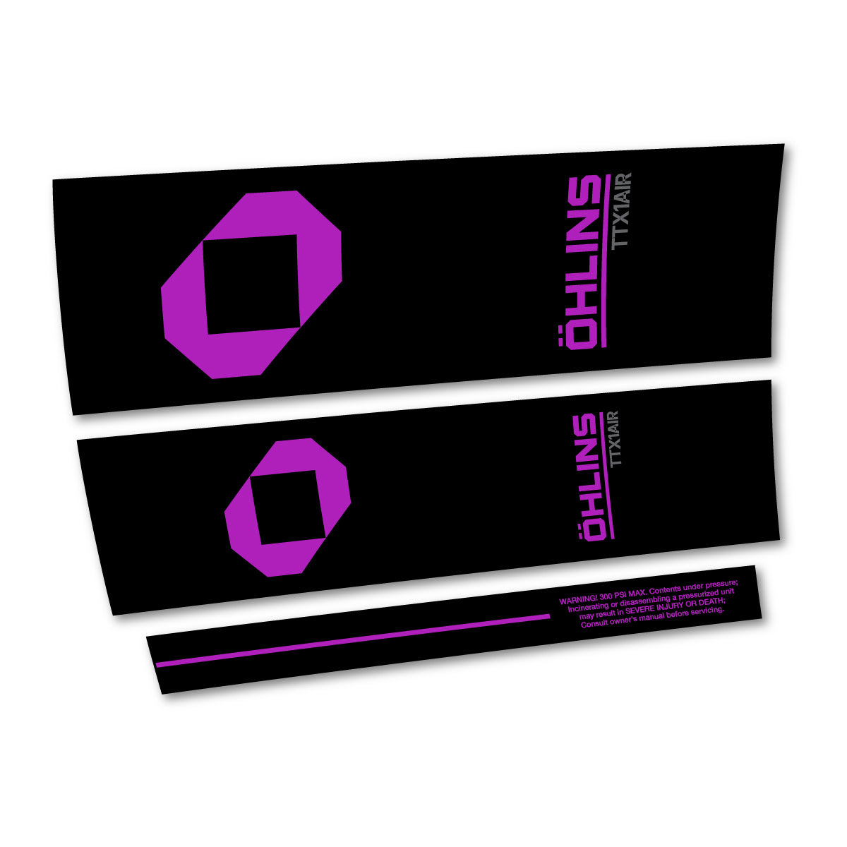 Stickers compatibles Ohlins TTX1 AIR M.2 2027 pour amortisseur – autocollants vinyle - Rose Violet