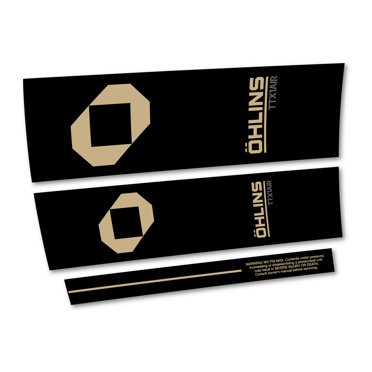 Stickers compatibles Ohlins TTX1 AIR M.2 2027 pour amortisseur – autocollants vinyle - Sable