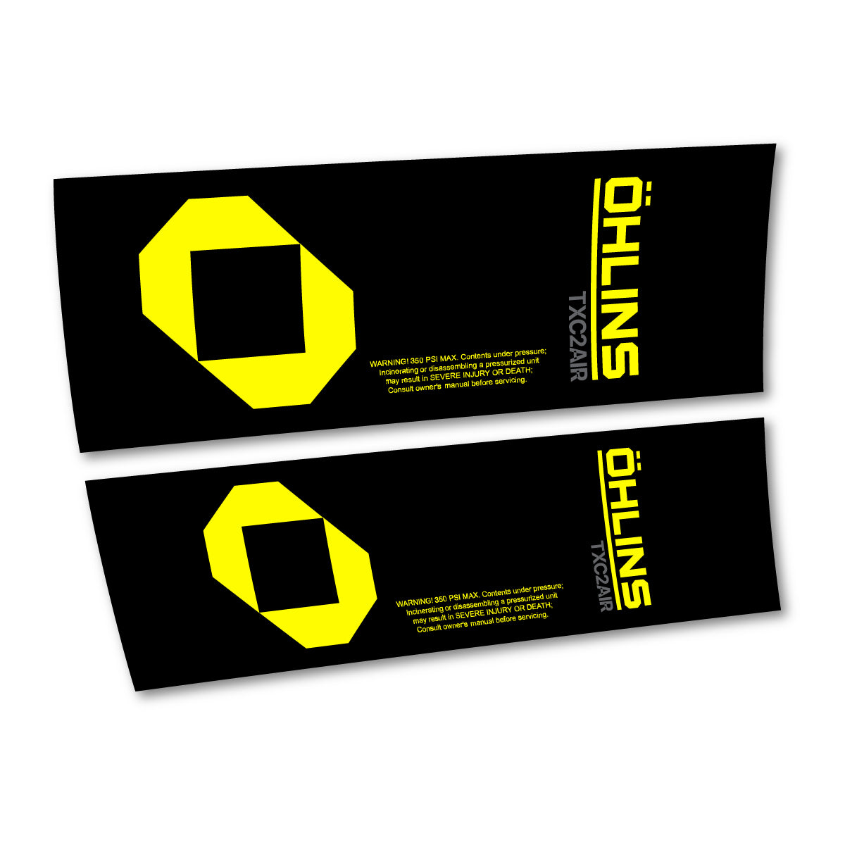 Stickers compatibles Ohlins TXC2 AIR 2027 pour amortisseur – autocollants vinyle - Jaune Citron
