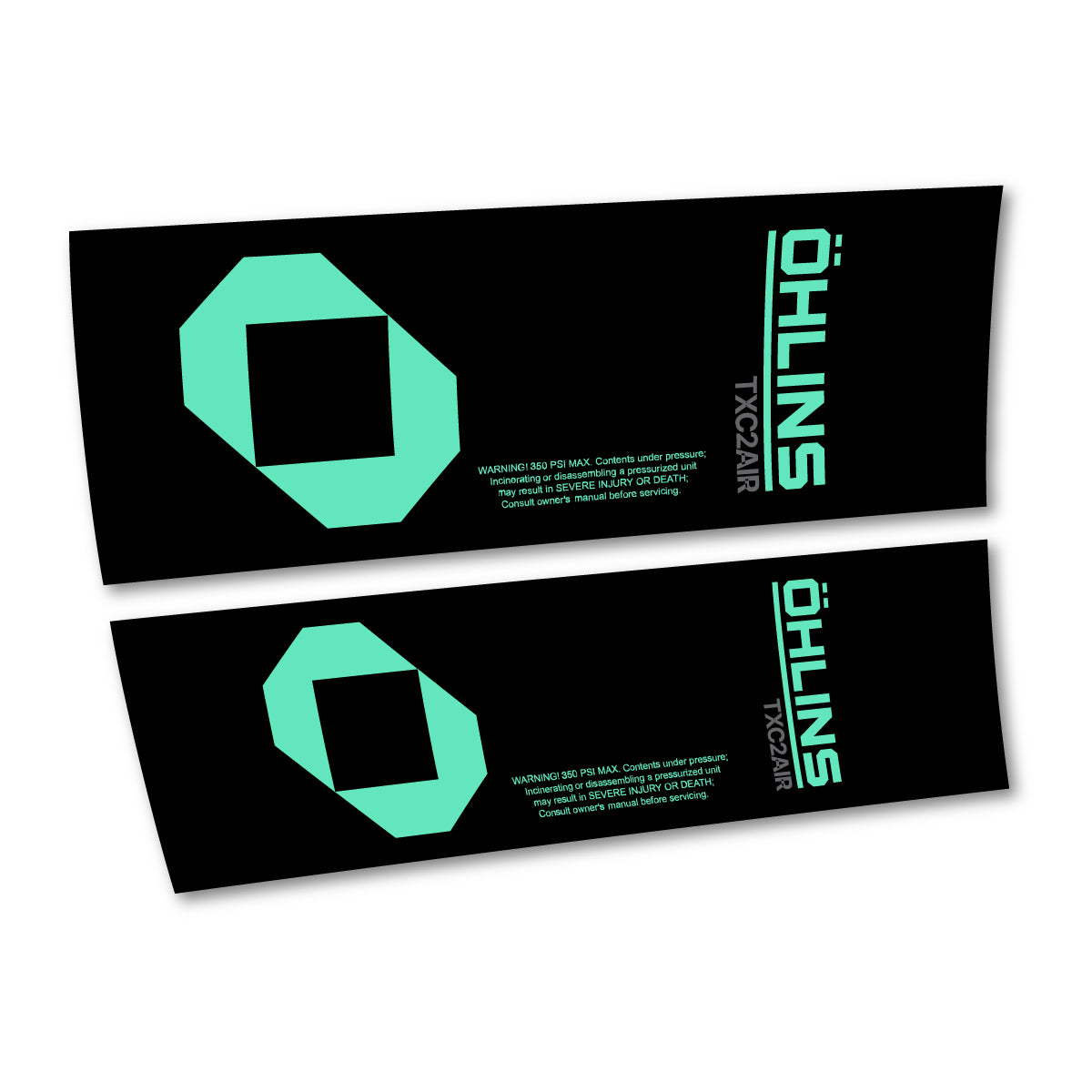 Stickers compatibles Ohlins TXC2 AIR 2027 pour amortisseur – autocollants vinyle - Vert Menthe