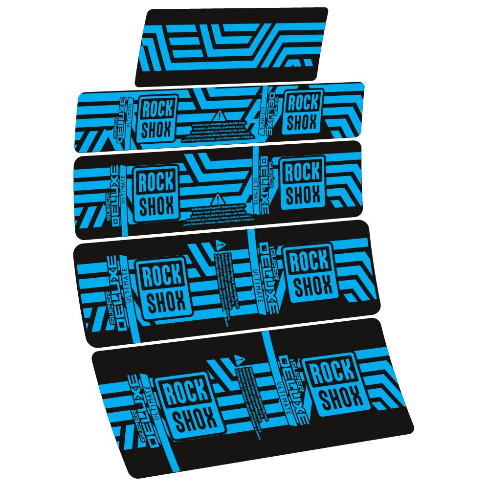 Stickers Rock Shox Super Deluxe Ultimate AXS 2023 compatibles Autocollants amortisseur VTT
