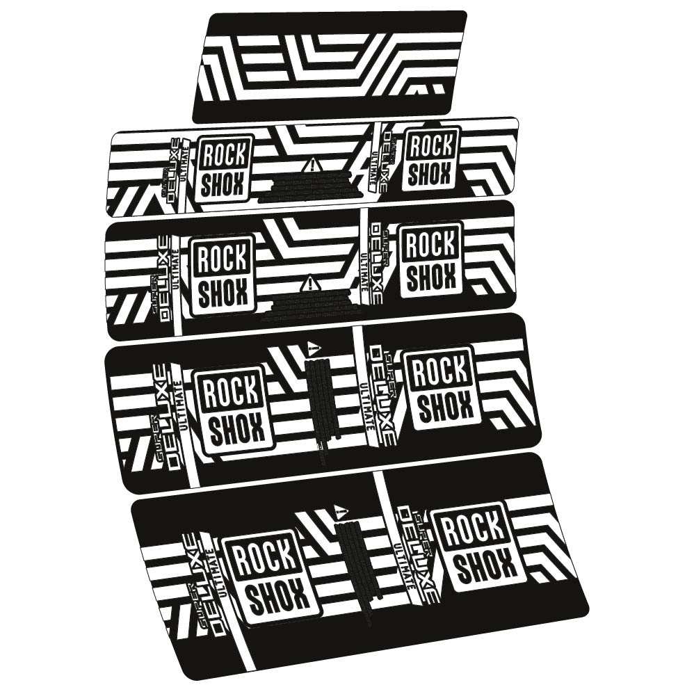 Stickers Rock Shox Super Deluxe Ultimate AXS 2023 compatibles Autocollants amortisseur VTT