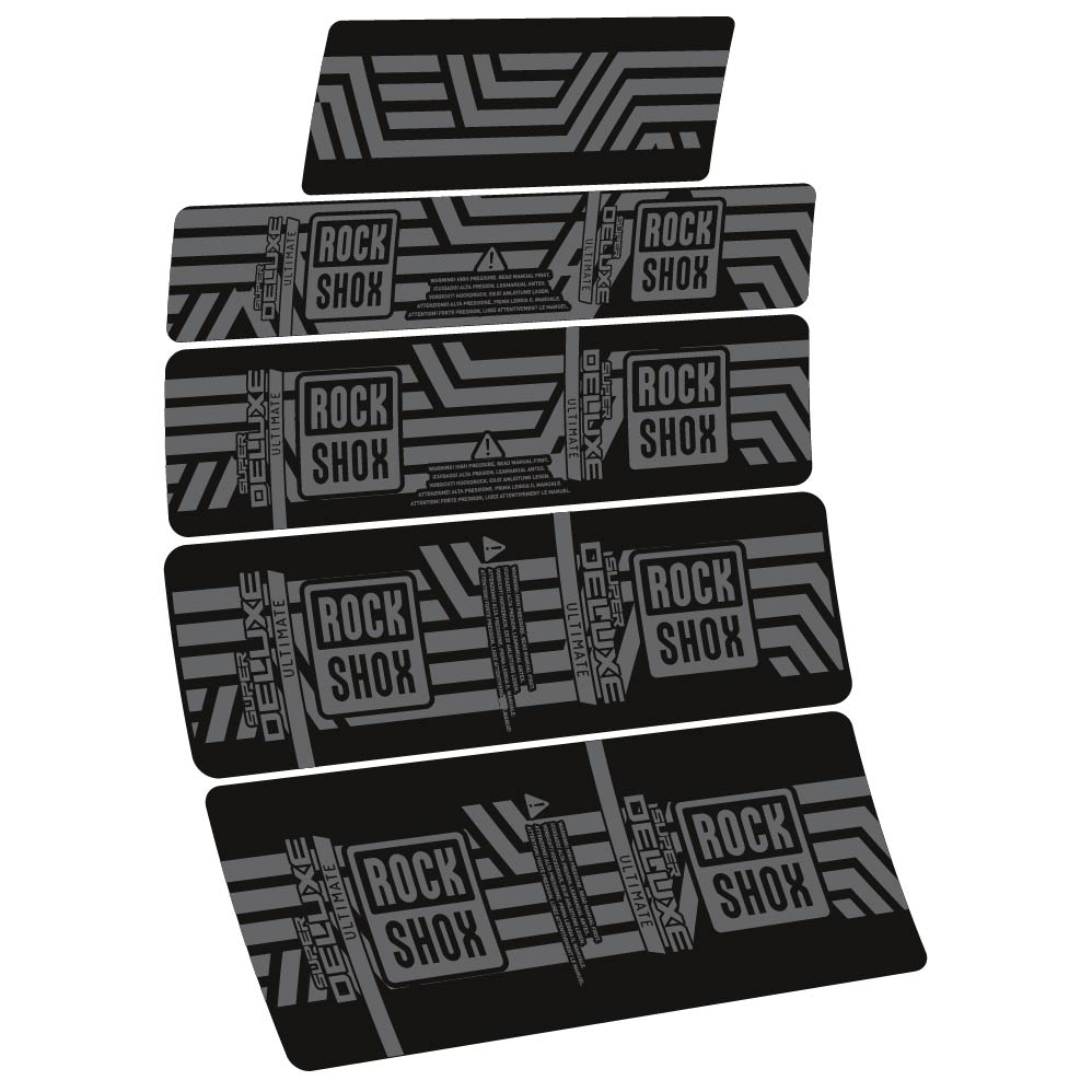 Stickers Rock Shox Super Deluxe Ultimate AXS 2023 compatibles Autocollants amortisseur VTT