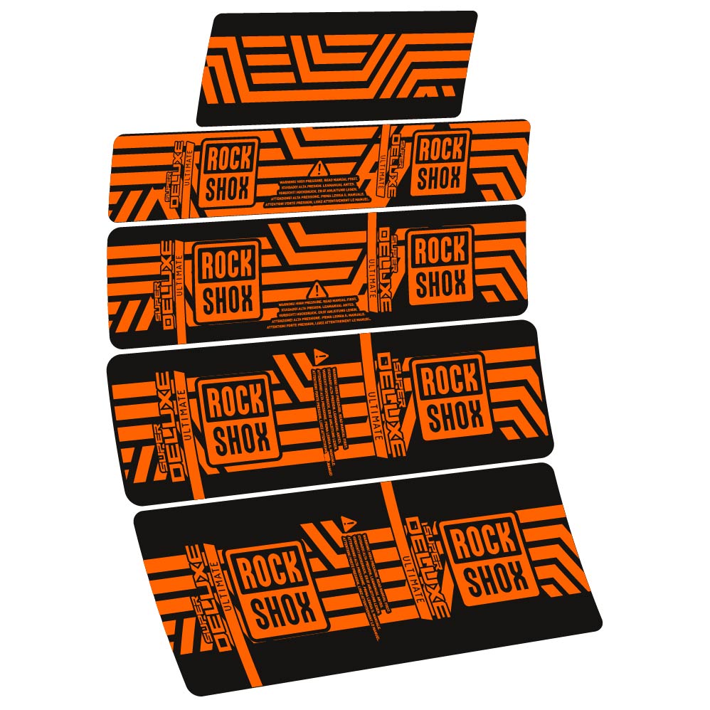 Stickers Rock Shox Super Deluxe Ultimate AXS 2023 compatibles Autocollants amortisseur VTT
