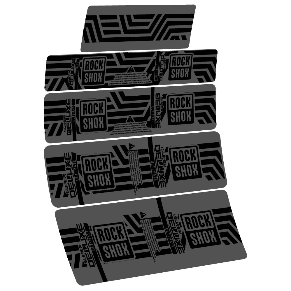 Stickers Rock Shox Super Deluxe Ultimate AXS 2023 compatibles Autocollants amortisseur VTT