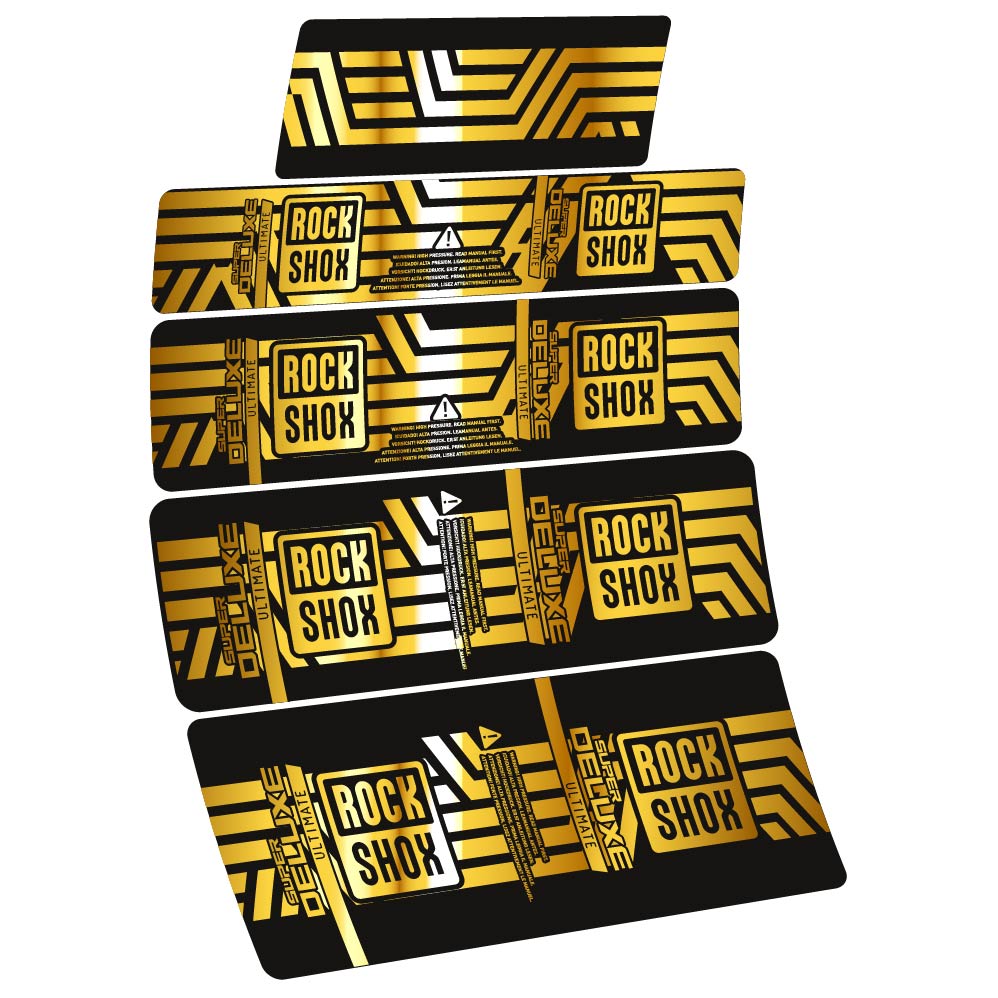 Stickers Rock Shox Super Deluxe Ultimate AXS 2023 compatibles Autocollants amortisseur VTT