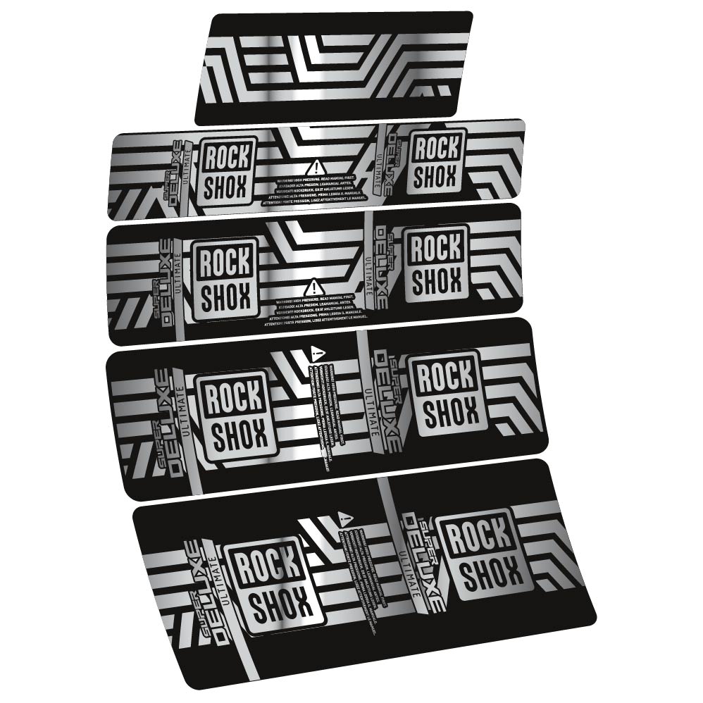 Stickers Rock Shox Super Deluxe Ultimate AXS 2023 compatibles Autocollants amortisseur VTT
