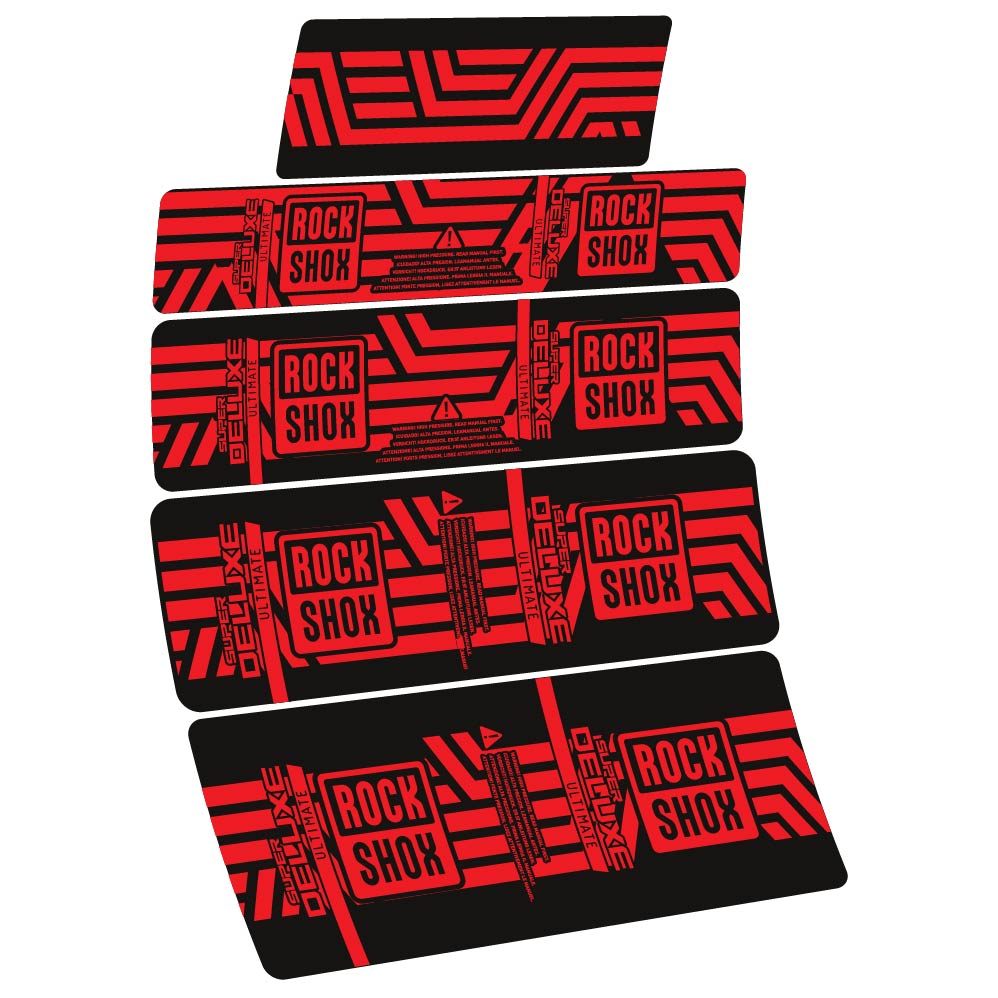 Stickers Rock Shox Super Deluxe Ultimate AXS 2023 compatibles Autocollants amortisseur VTT