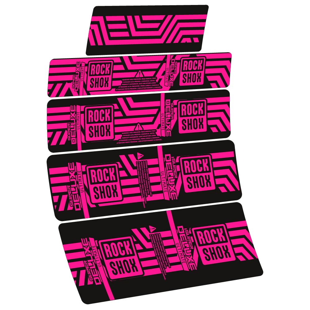 Stickers Rock Shox Super Deluxe Ultimate AXS 2023 compatibles Autocollants amortisseur VTT