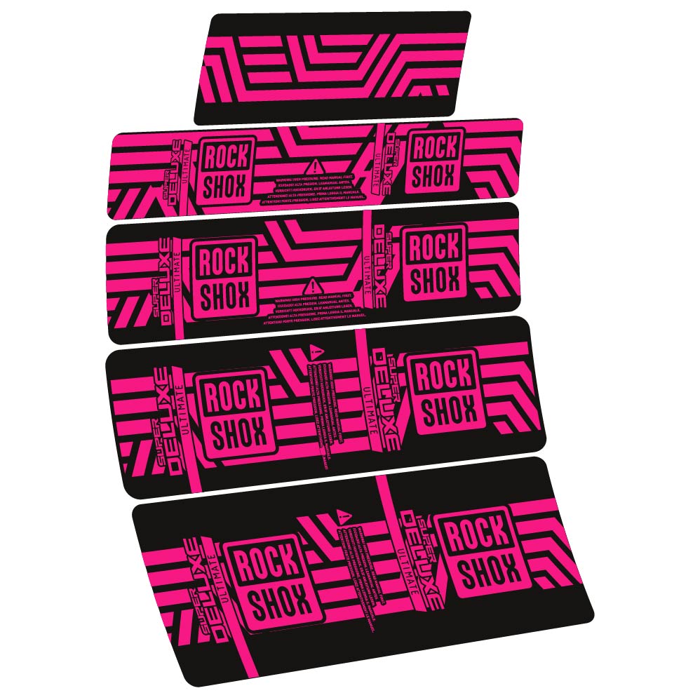 Stickers Rock Shox Super Deluxe Ultimate AXS 2023 compatibles Autocollants amortisseur VTT