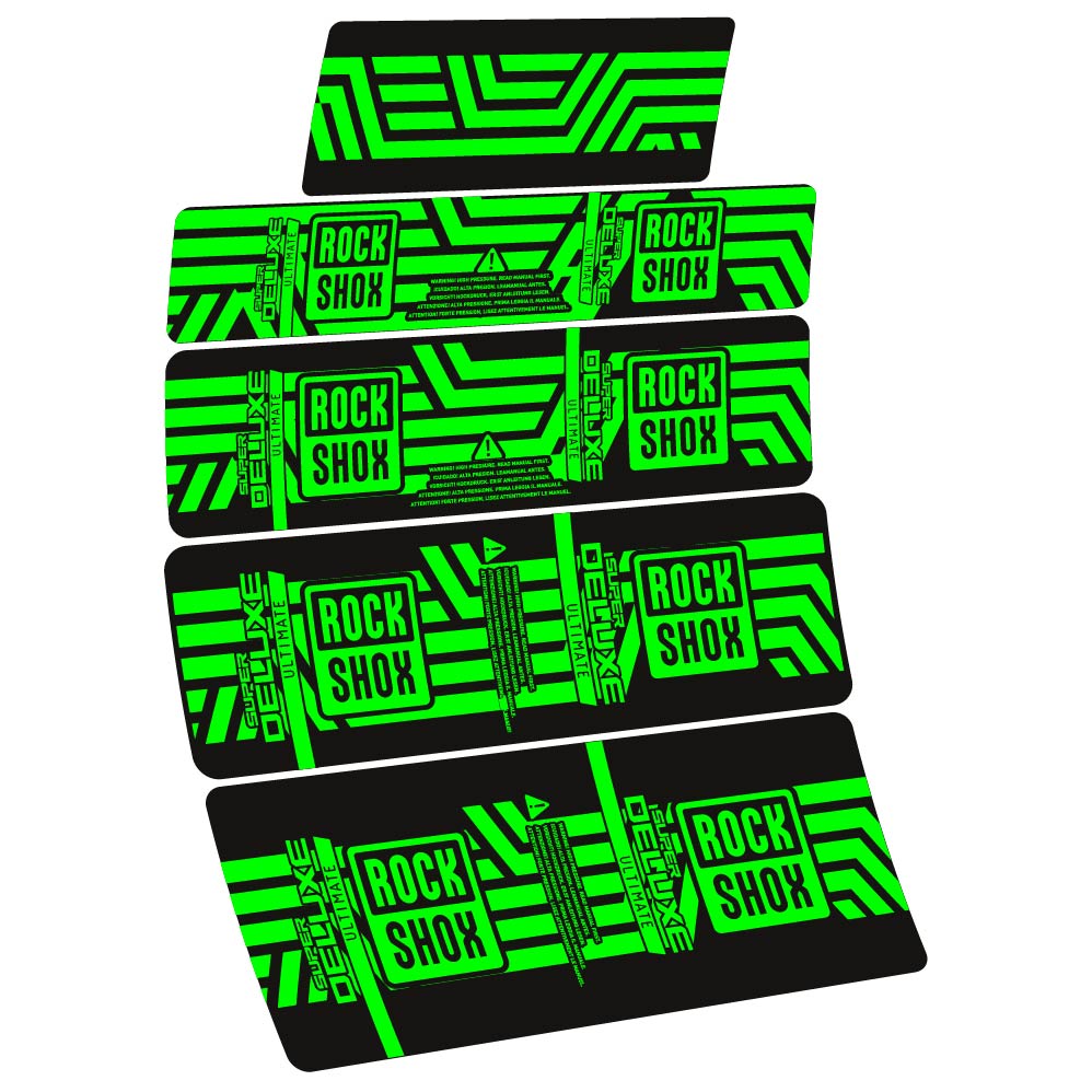 Stickers Rock Shox Super Deluxe Ultimate AXS 2023 compatibles Autocollants amortisseur VTT