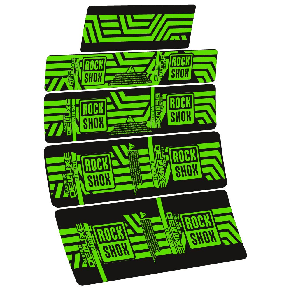 Stickers Rock Shox Super Deluxe Ultimate AXS 2023 compatibles Autocollants amortisseur VTT