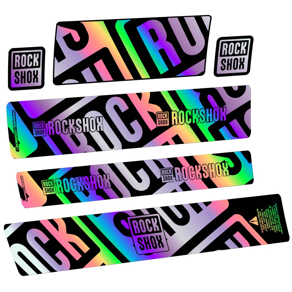 Stickers Rock Shox Supe Deluxe MegNeg MY23 compatibles Autocollants amortisseur VTT