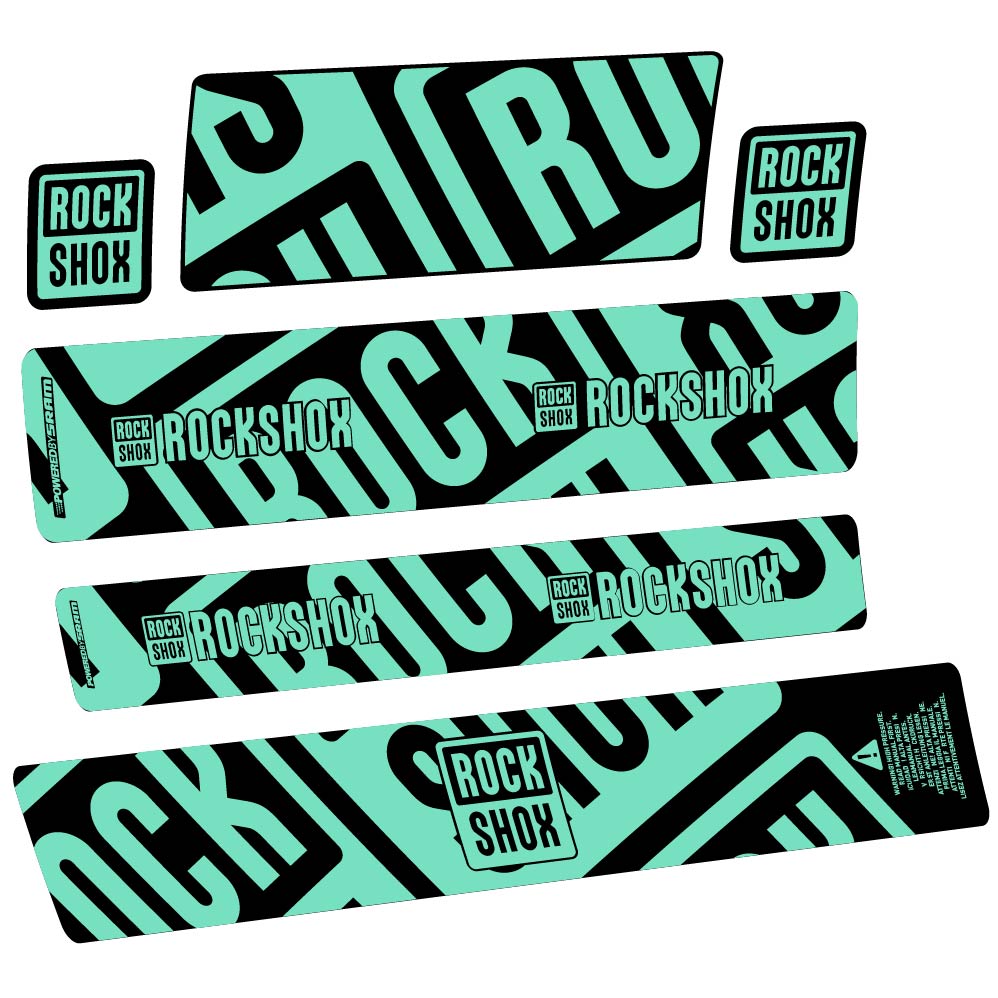 Stickers Rock Shox Supe Deluxe MegNeg MY23 compatibles Autocollants amortisseur VTT