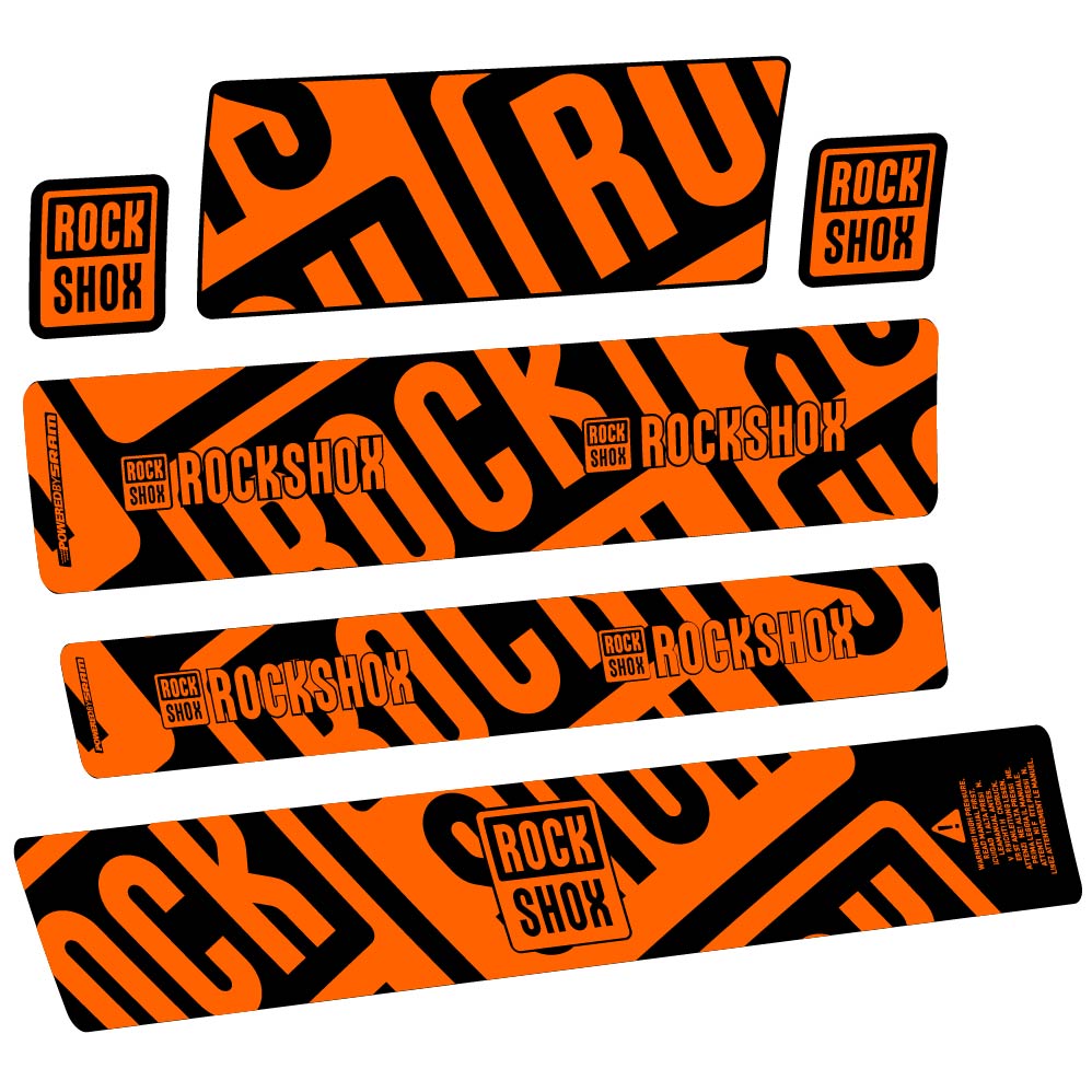 Stickers Rock Shox Supe Deluxe MegNeg MY23 compatibles Autocollants amortisseur VTT