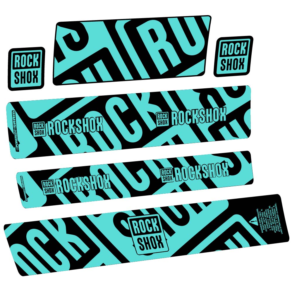 Stickers Rock Shox Supe Deluxe MegNeg MY23 compatibles Autocollants amortisseur VTT