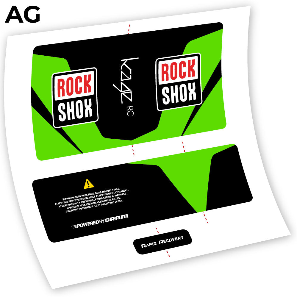 Stickers Rock Shox Kage 2016 RC compatibles Autocollants amortisseur VTT