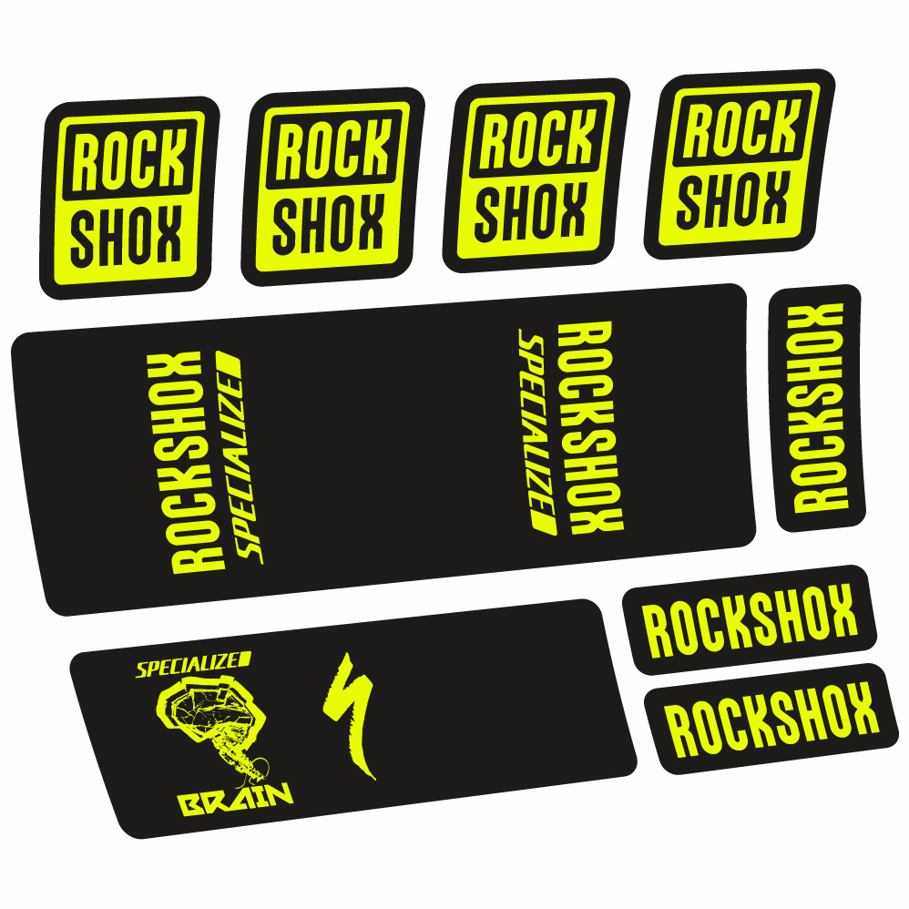 Stickers Rock Shox Specialized Micro Brain 2018 compatibles Autocollants amortisseur VTT