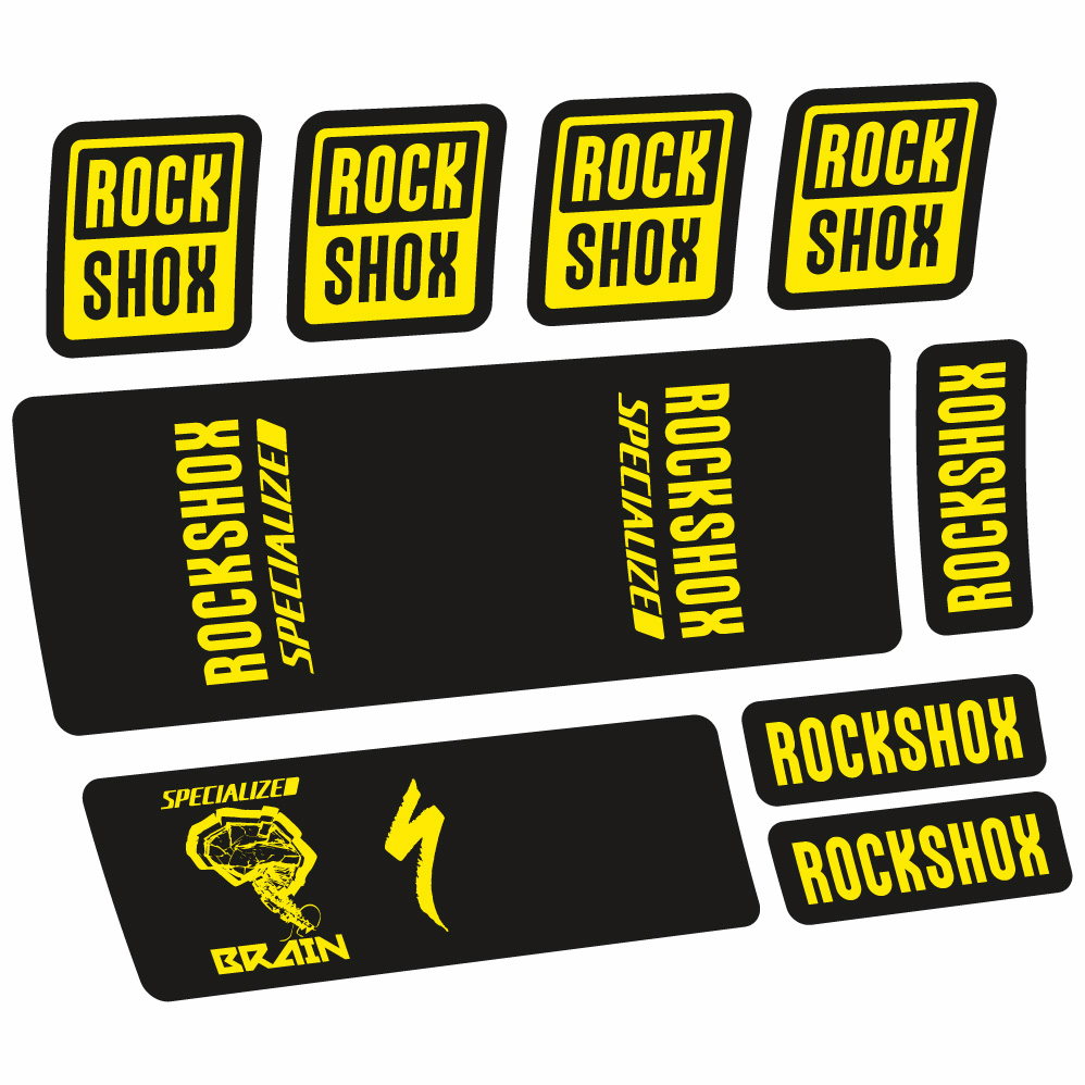 Stickers Rock Shox Specialized Micro Brain 2018 compatibles Autocollants amortisseur VTT