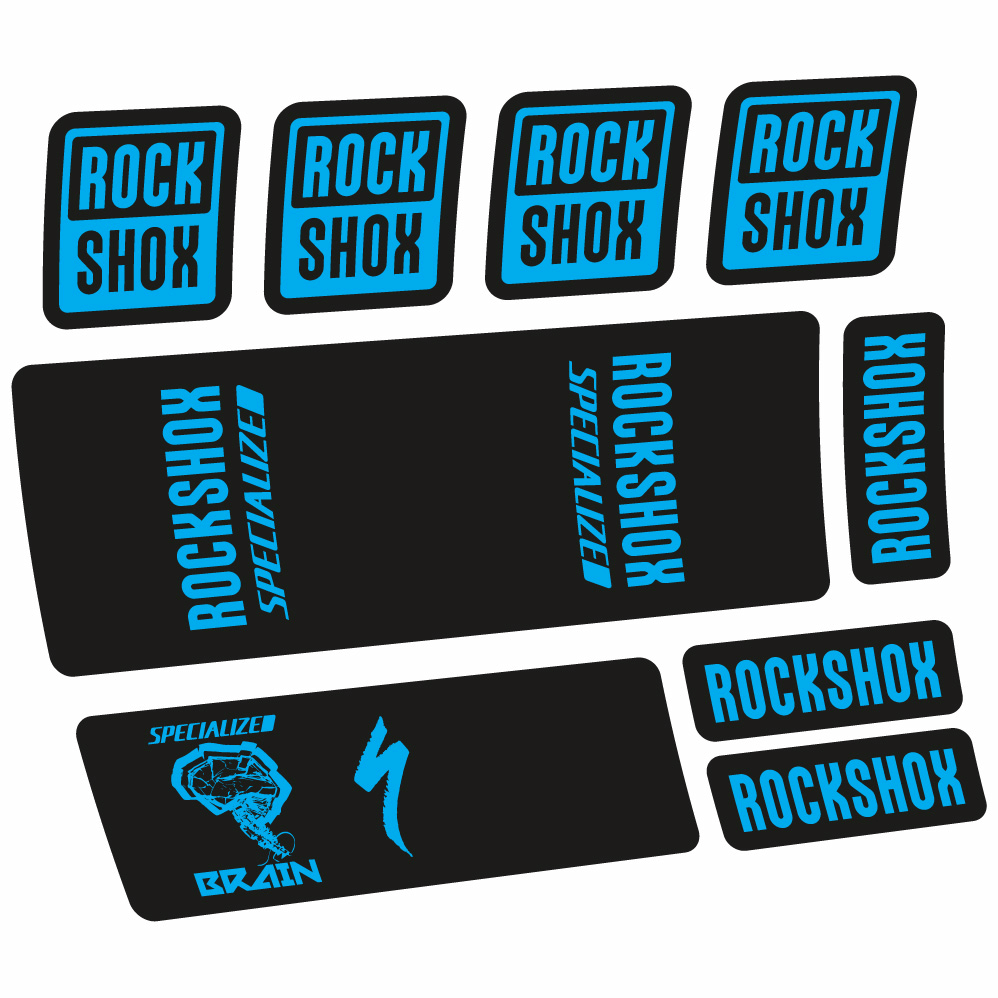 Stickers Rock Shox Specialized Micro Brain 2018 compatibles Autocollants amortisseur VTT