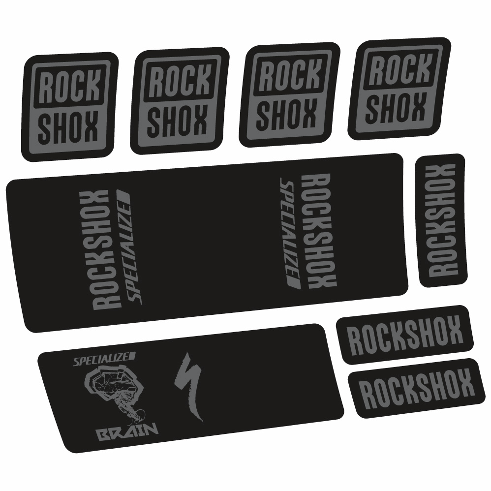 Stickers Rock Shox Specialized Micro Brain 2018 compatibles Autocollants amortisseur VTT