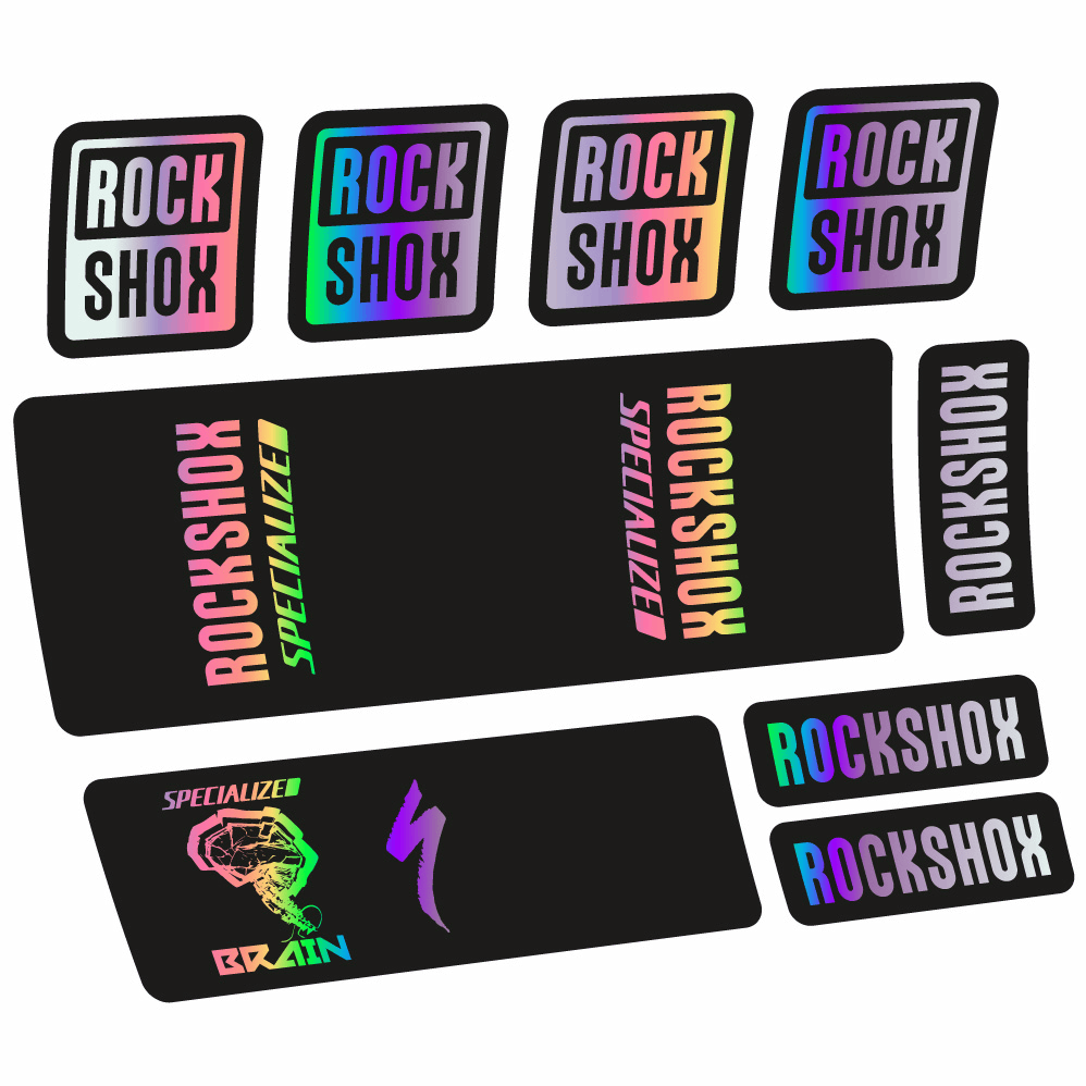 Stickers Rock Shox Specialized Micro Brain 2018 compatibles Autocollants amortisseur VTT