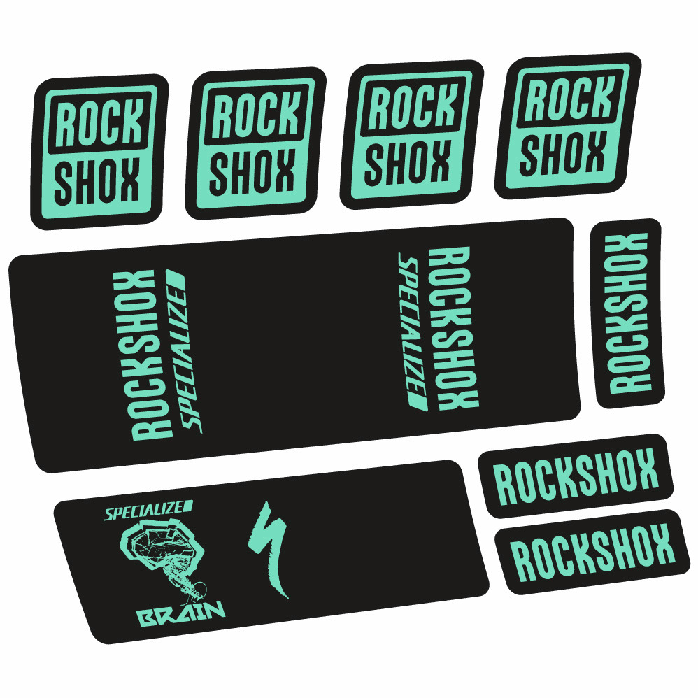 Stickers Rock Shox Specialized Micro Brain 2018 compatibles Autocollants amortisseur VTT