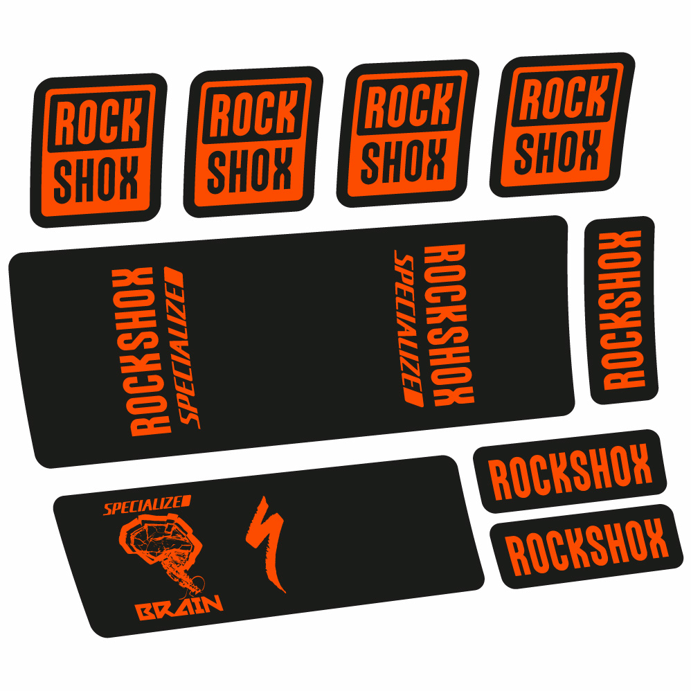 Stickers Rock Shox Specialized Micro Brain 2018 compatibles Autocollants amortisseur VTT