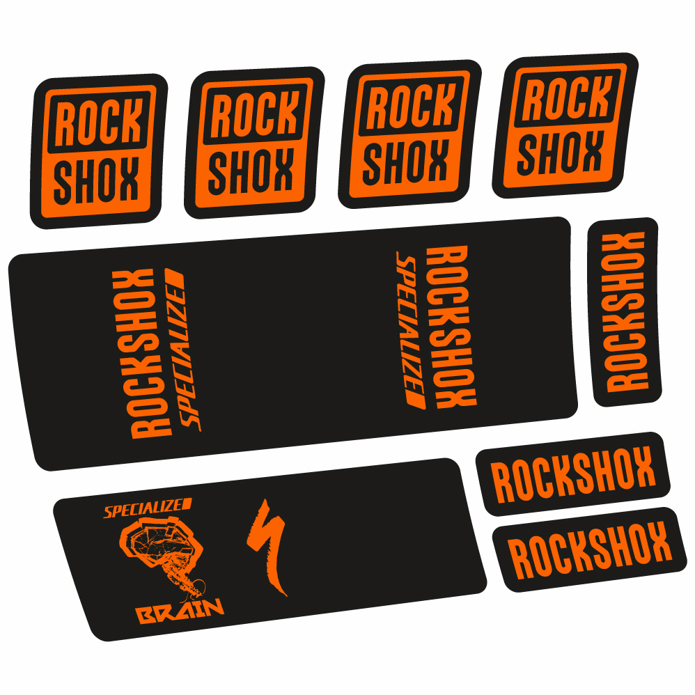 Stickers Rock Shox Specialized Micro Brain 2018 compatibles Autocollants amortisseur VTT