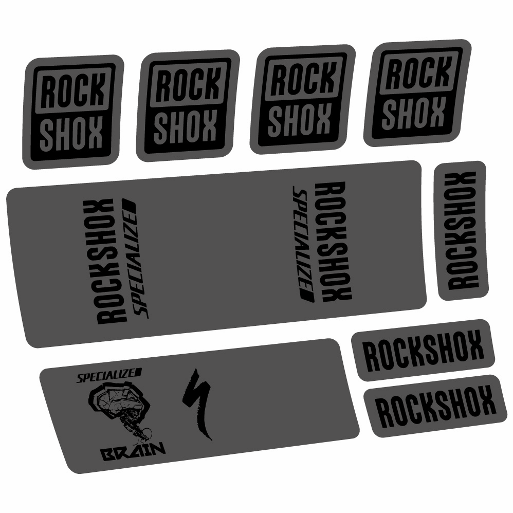 Stickers Rock Shox Specialized Micro Brain 2018 compatibles Autocollants amortisseur VTT