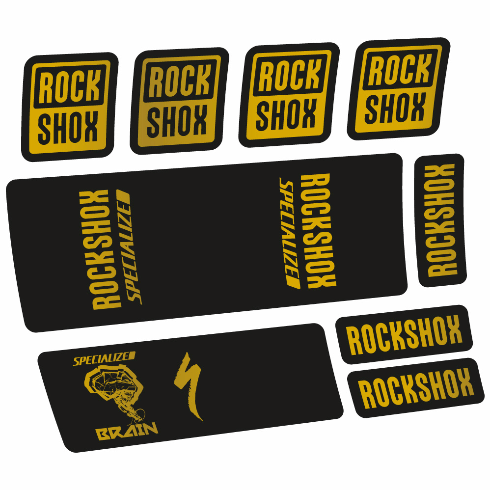 Stickers Rock Shox Specialized Micro Brain 2018 compatibles Autocollants amortisseur VTT