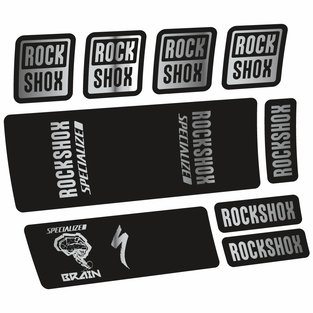 Stickers Rock Shox Specialized Micro Brain 2018 compatibles Autocollants amortisseur VTT