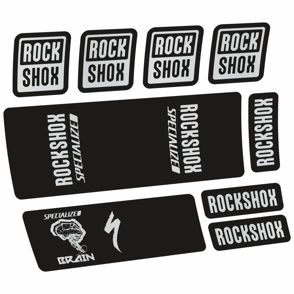 Stickers Rock Shox Specialized Micro Brain 2018 compatibles Autocollants amortisseur VTT