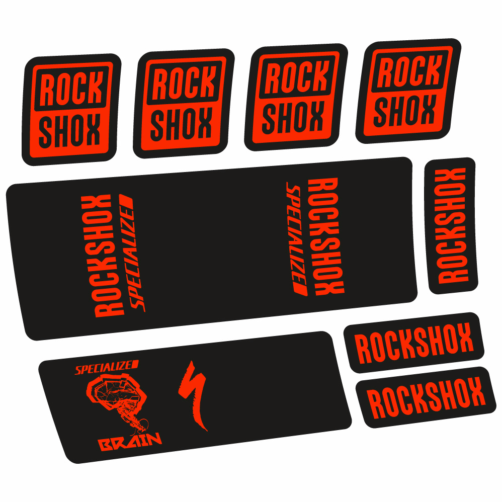 Stickers Rock Shox Specialized Micro Brain 2018 compatibles Autocollants amortisseur VTT