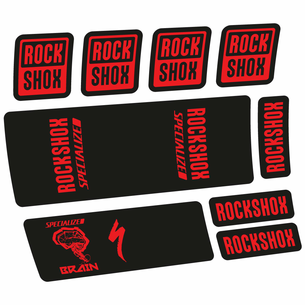 Stickers Rock Shox Specialized Micro Brain 2018 compatibles Autocollants amortisseur VTT