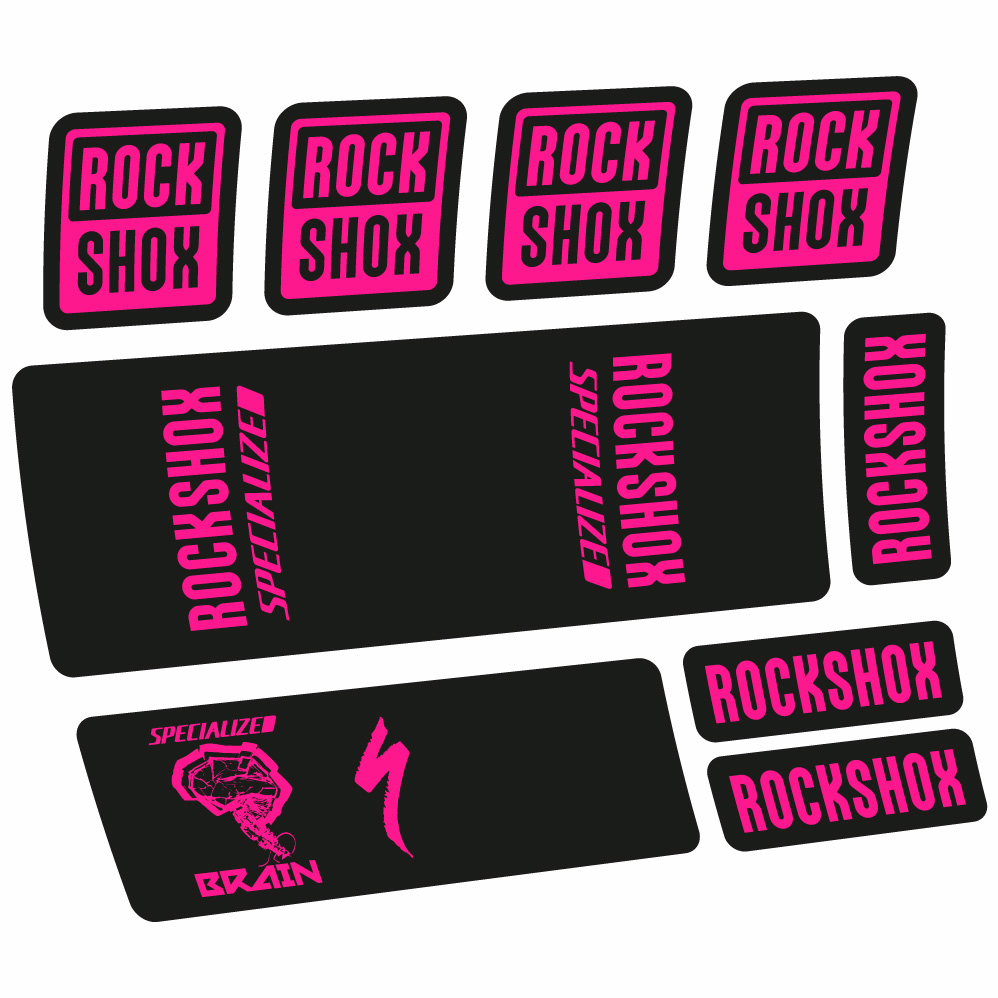 Stickers Rock Shox Specialized Micro Brain 2018 compatibles Autocollants amortisseur VTT