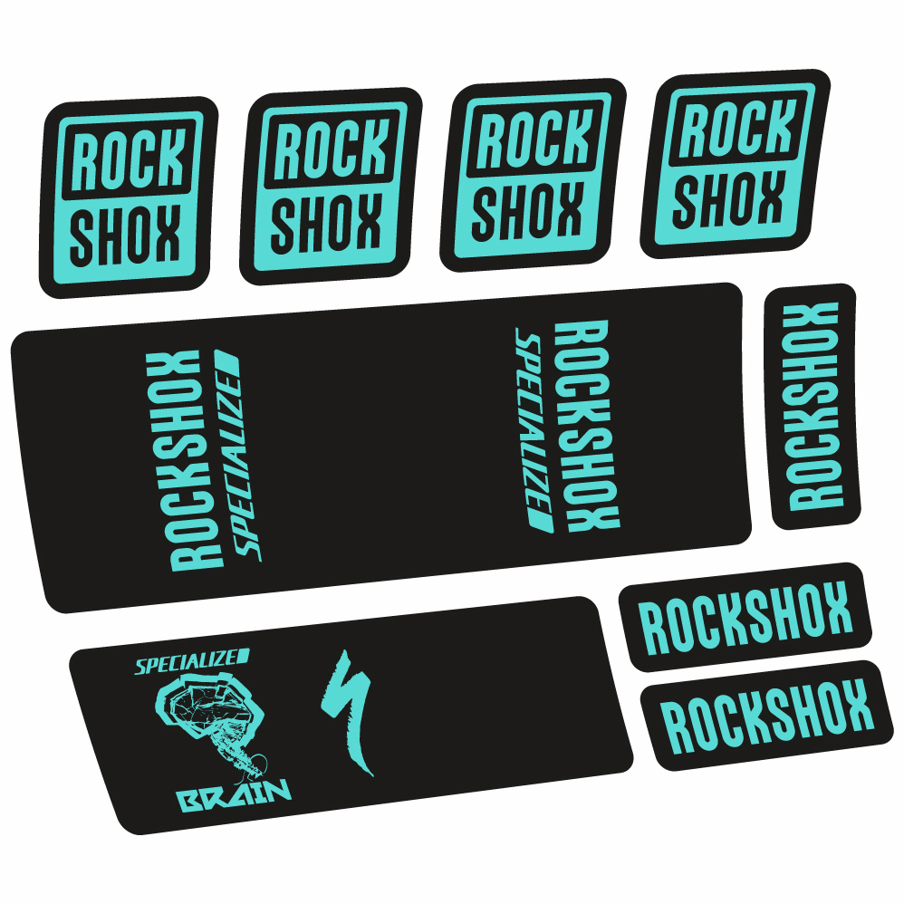 Stickers Rock Shox Specialized Micro Brain 2018 compatibles Autocollants amortisseur VTT