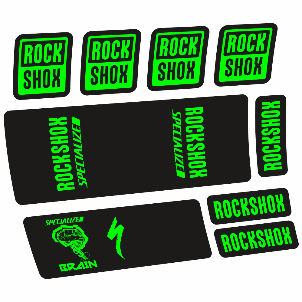 Stickers Rock Shox Specialized Micro Brain 2018 compatibles Autocollants amortisseur VTT