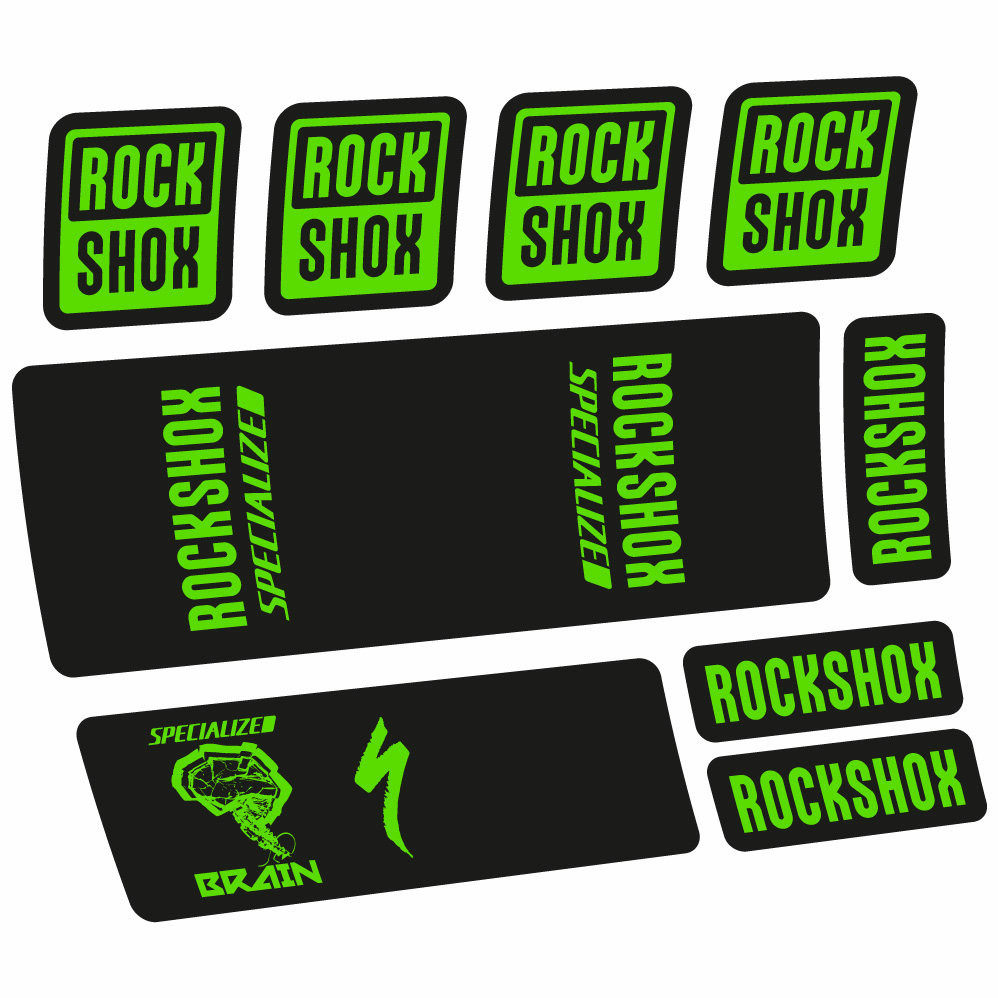 Stickers Rock Shox Specialized Micro Brain 2018 compatibles Autocollants amortisseur VTT