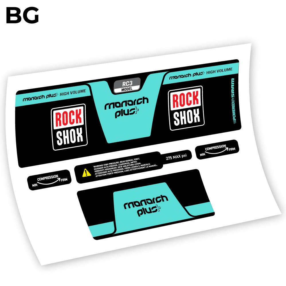 Stickers Rock Shox Monarch Plus High Volume 2014 compatibles Autocollants amortisseur VTT