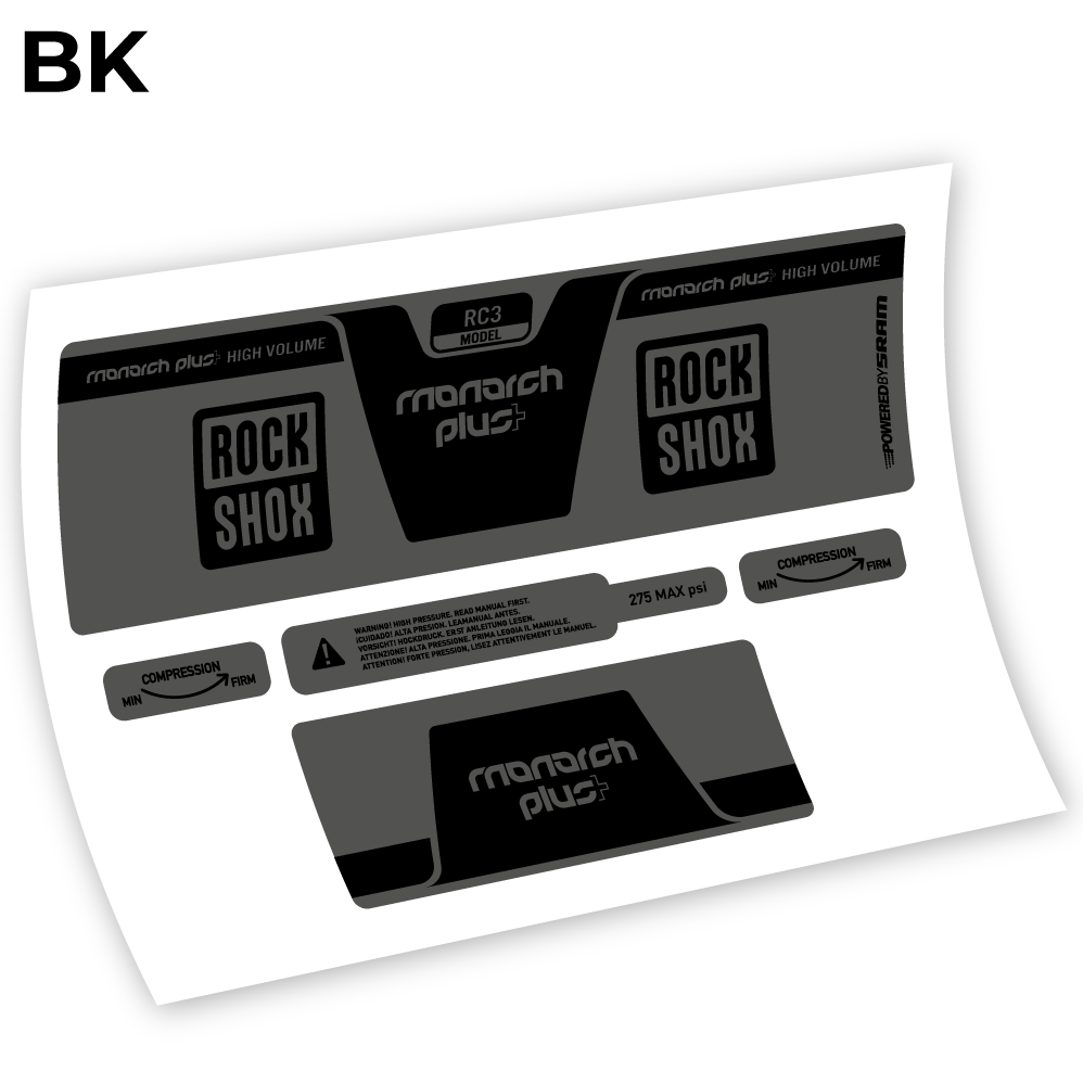 Stickers Rock Shox Monarch Plus High Volume 2014 compatibles Autocollants amortisseur VTT