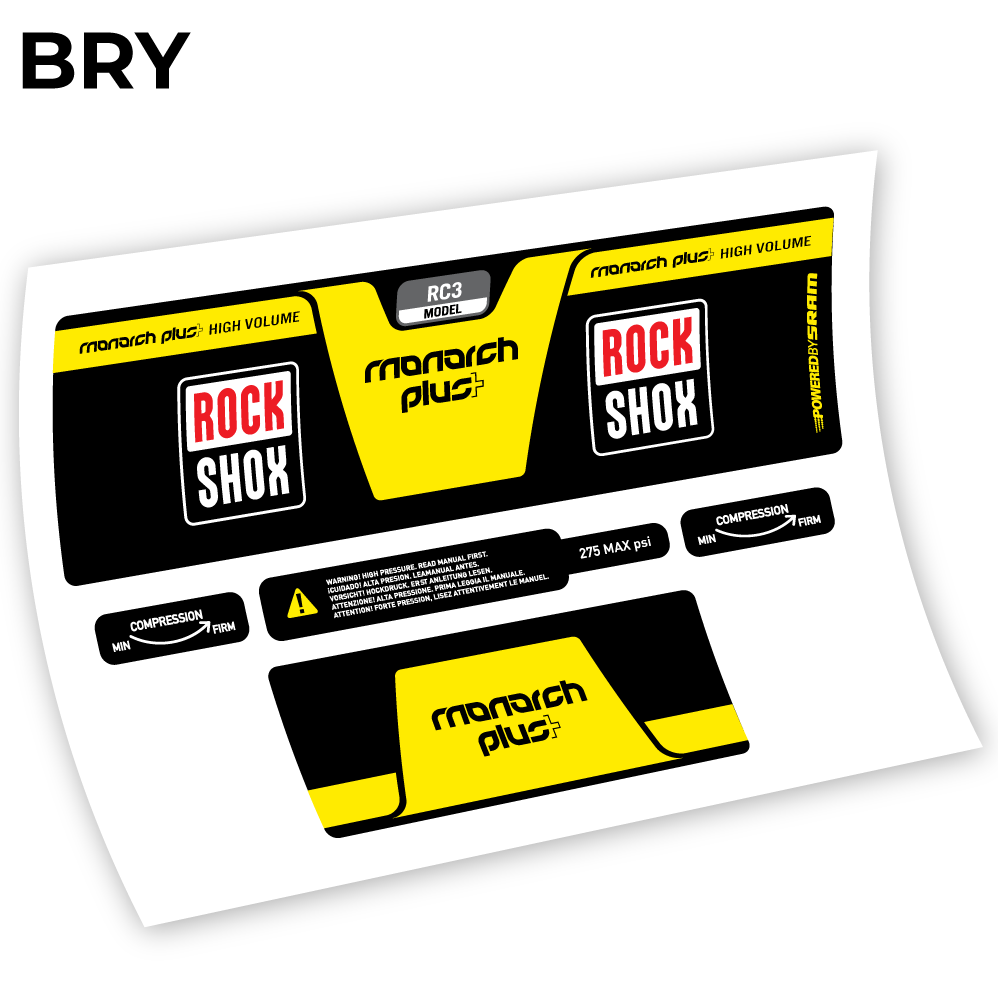 Stickers Rock Shox Monarch Plus High Volume 2014 compatibles Autocollants amortisseur VTT