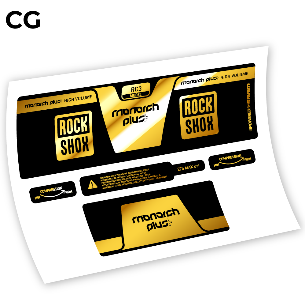 Stickers Rock Shox Monarch Plus High Volume 2014 compatibles Autocollants amortisseur VTT