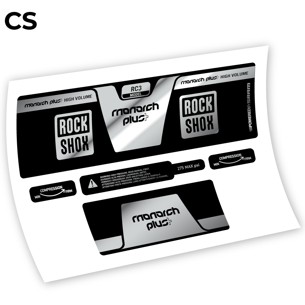 Stickers Rock Shox Monarch Plus High Volume 2014 compatibles Autocollants amortisseur VTT
