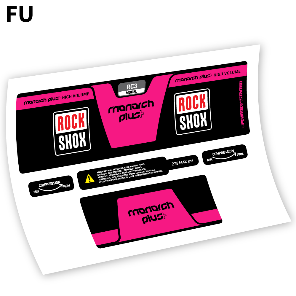 Stickers Rock Shox Monarch Plus High Volume 2014 compatibles Autocollants amortisseur VTT