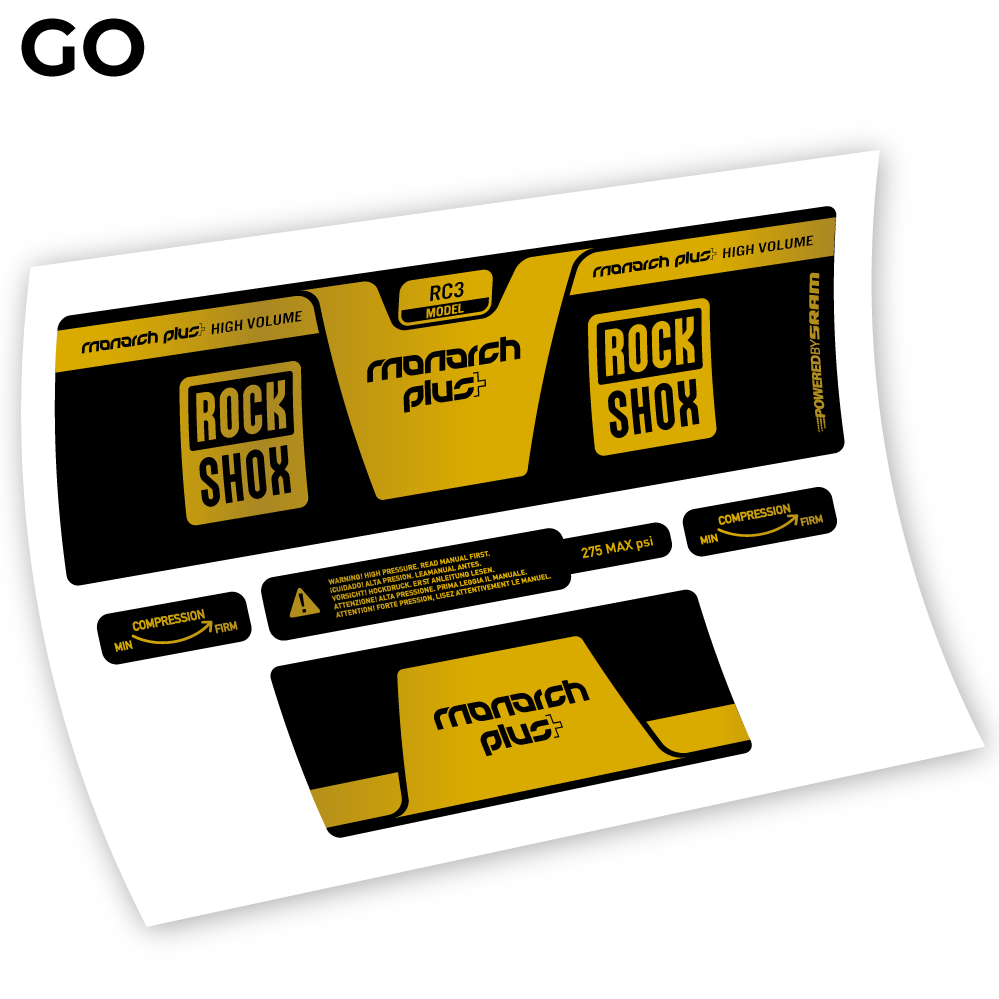 Stickers Rock Shox Monarch Plus High Volume 2014 compatibles Autocollants amortisseur VTT