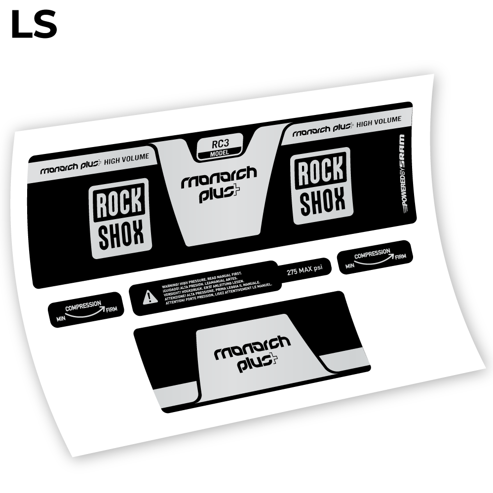 Stickers Rock Shox Monarch Plus High Volume 2014 compatibles Autocollants amortisseur VTT