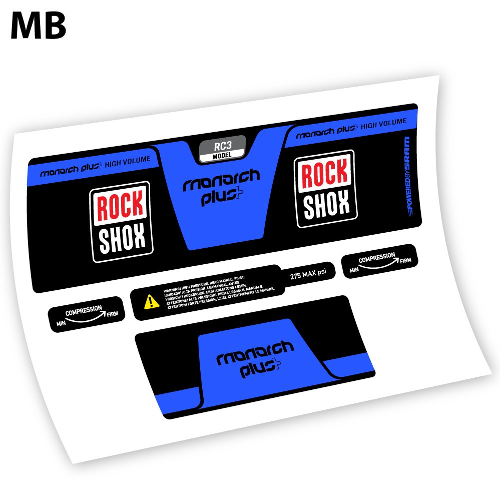 Stickers Rock Shox Monarch Plus High Volume 2014 compatibles Autocollants amortisseur VTT