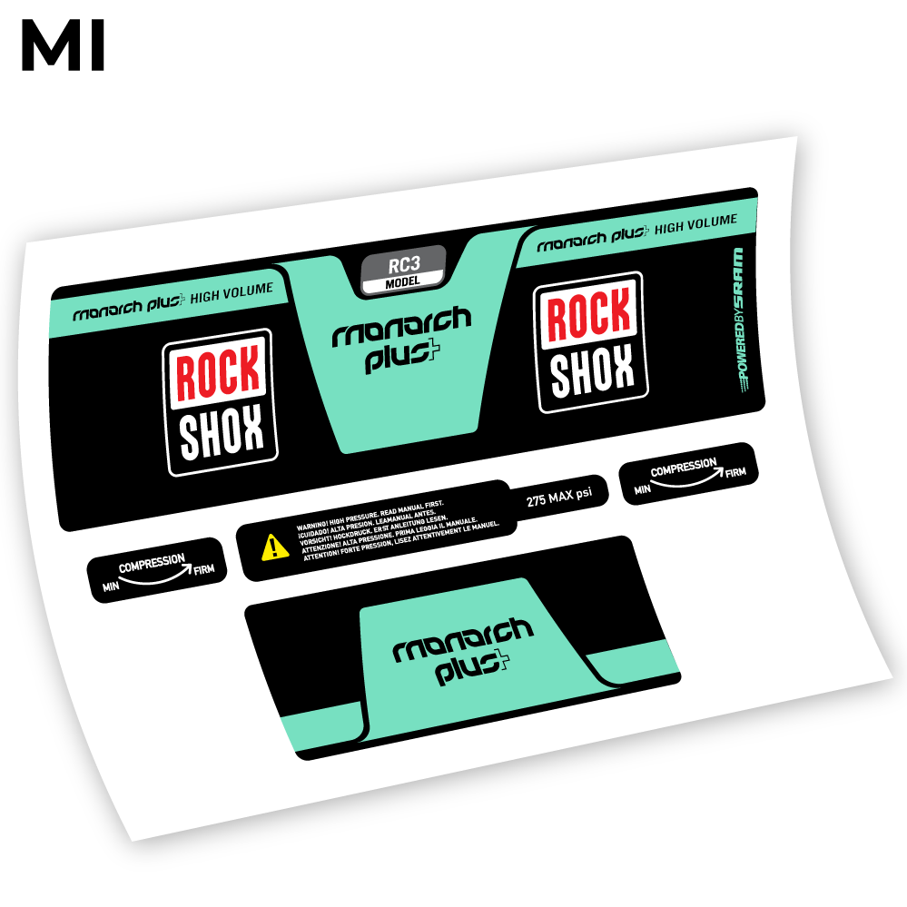 Stickers Rock Shox Monarch Plus High Volume 2014 compatibles Autocollants amortisseur VTT