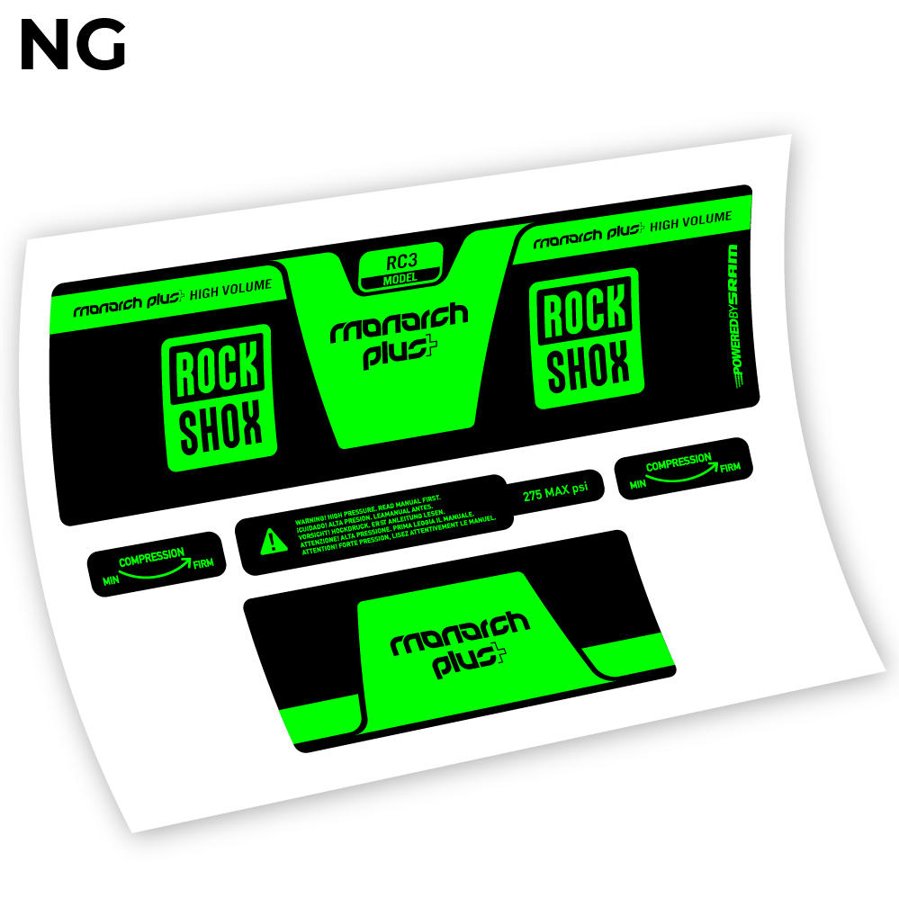 Stickers Rock Shox Monarch Plus High Volume 2014 compatibles Autocollants amortisseur VTT